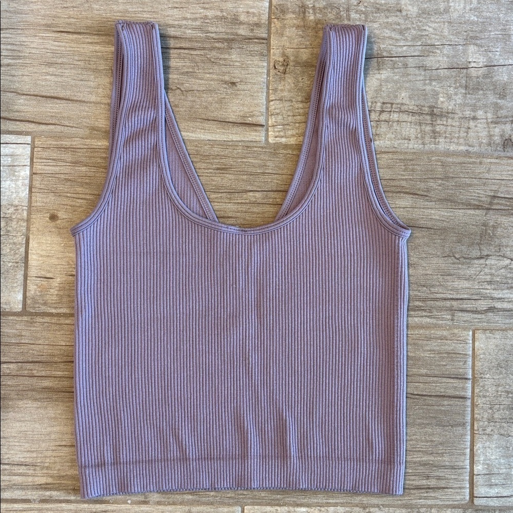Dynamic Women's Ribbed V-Neck Tank Top - Purple Style # 357 - Picture 2 of 2